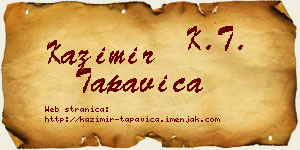 Kazimir Tapavica vizit kartica